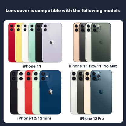 100Pcs For iPhone 11 / 11 Pro / 11 Pro Max / iPhone 12 / 12 mini / 12 Pro 3D Alloy Metal Ring Cover Glass Camera Lens Protector