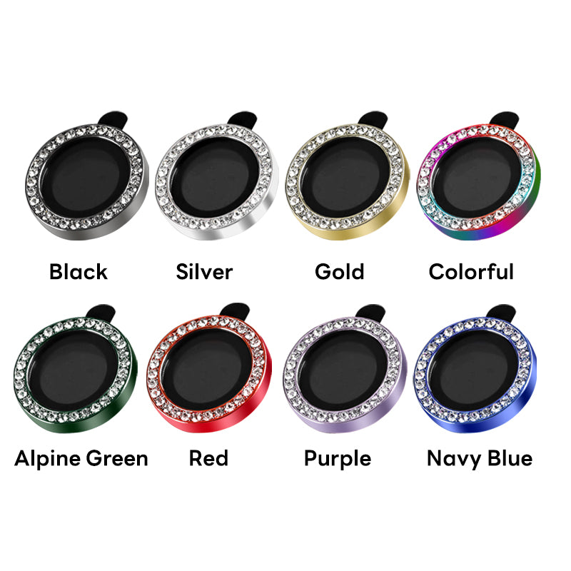 100Pcs For iPhone 11 / 11 Pro / 11 Pro Max / iPhone 12 / 12 mini / 12 Pro 3D Alloy Rhinestone Individual Metal Ring Cover Glass Camera Lens Protector Bling