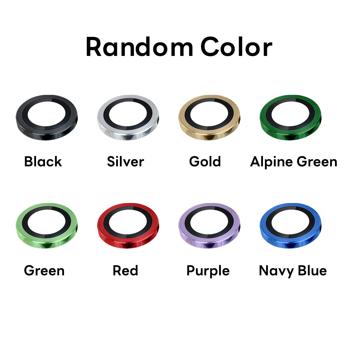100Pcs For iPhone 11 / 11 Pro / 11 Pro Max / iPhone 12 / 12 mini / 12 Pro 3D Alloy Metal Ring Cover Glass Camera Lens Protector