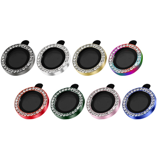 100Pcs For iPhone 12 Pro Max / iPhone 13 / 13 mini 3D Alloy Rhinestone Individual Metal Ring Cover Glass Camera Lens Protector Bling