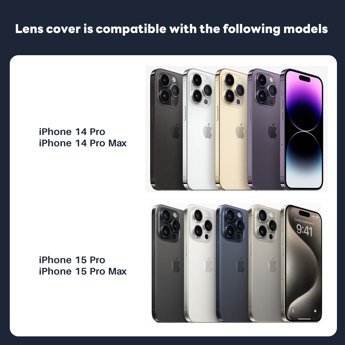 100Pcs For iPhone 14 Pro / 14 Pro / iPhone 15 Pro / 15 Pro Max 3D Alloy Rhinestone Individual Metal Ring Cover Glass Camera Lens Protector Bling