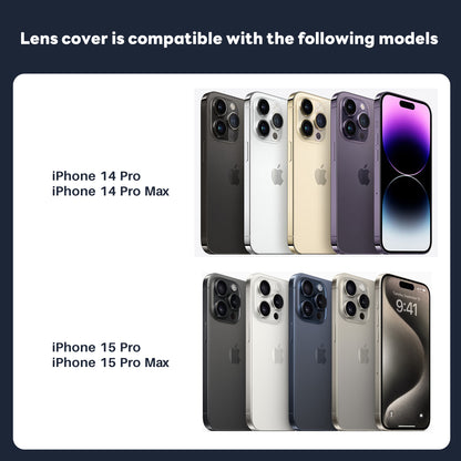 100Pcs For iPhone 14 Pro / 14 Pro / iPhone 15 Pro / 15 Pro Max 3D Alloy Rhinestone Individual Metal Ring Cover Glass Camera Lens Protector Bling