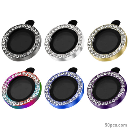100Pcs For iPhone 14 Pro / 14 Pro / iPhone 15 Pro / 15 Pro Max 3D Alloy Rhinestone Individual Metal Ring Cover Glass Camera Lens Protector Bling