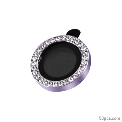 100Pcs For iPhone 11 / 11 Pro / 11 Pro Max / iPhone 12 / 12 mini / 12 Pro 3D Alloy Rhinestone Individual Metal Ring Cover Glass Camera Lens Protector Bling