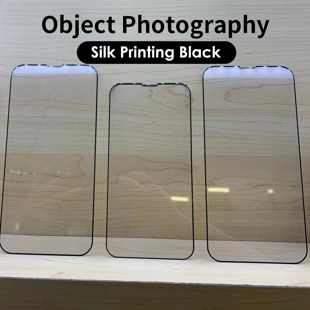 50Pcs For iPhone 11 12 13 14 15 16 17 Air Pro Max Plus A++ 0.3mm 2.5D Screen Protector High Aluminum-Silicon Tempered Glass Film, Black